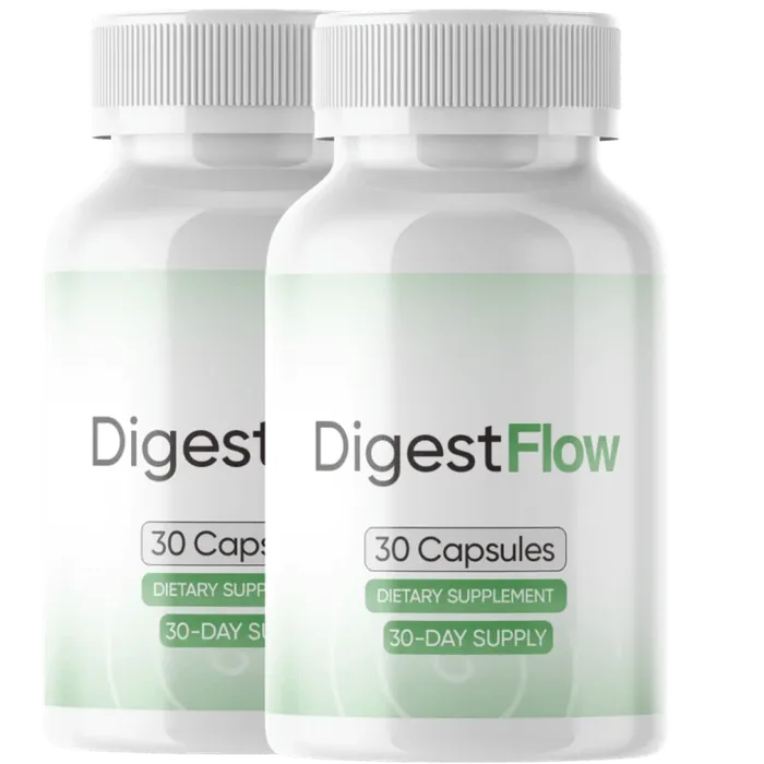 DigestFlow digestive wellness capsules, 30 capsules per bottle